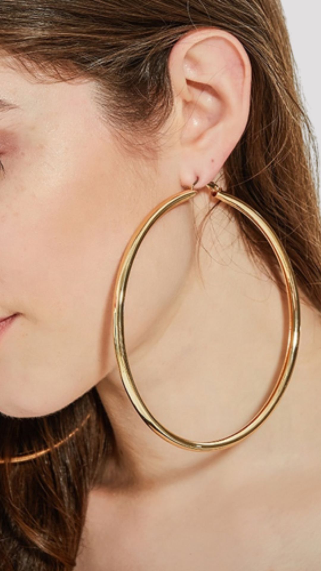 Gold Plated Hoop Earring With Big Pearl Drop – Aferando