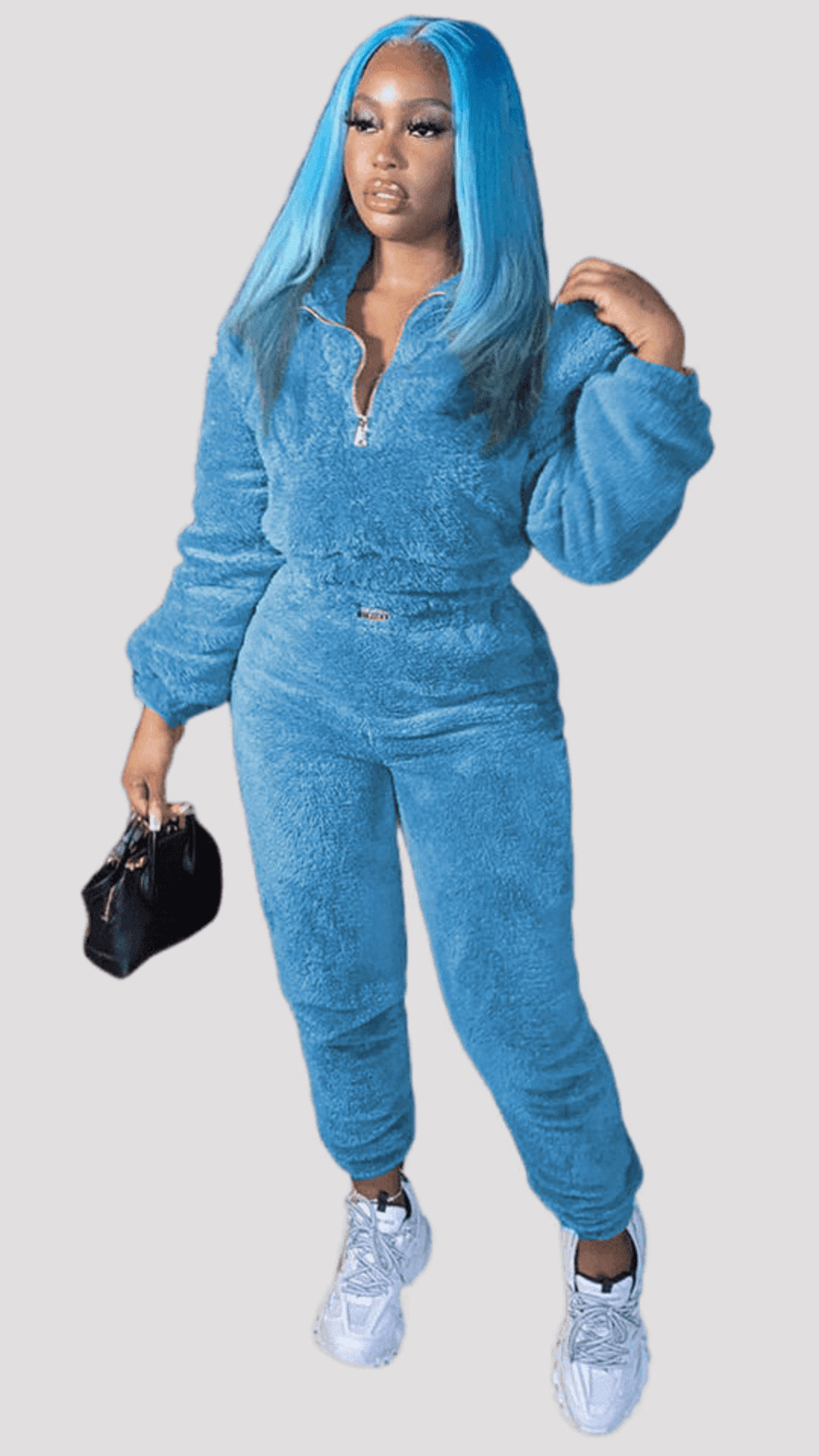 Faux fur jogger discount set